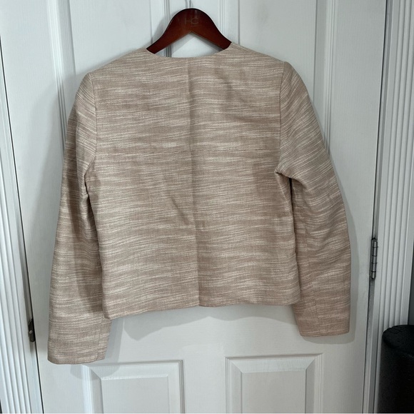 Calvin Klein Tan Blazer Structured Collarless Design - Picture 6 of 10